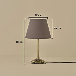 Marmo Antik Abajur Antrasit (konik Başlık) (25x17x38 Cm) Antrasit