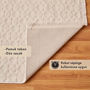 Quarta Modern Halı Beyaz (80x300 Cm) Beyaz