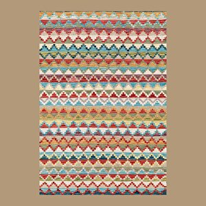 %100 Pamuk Boho Kilim (150x230 Cm) Çok Renkli