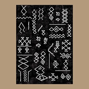 %100 Pamuk Mirage Kilim Siyah (120x180 Cm) Siyah