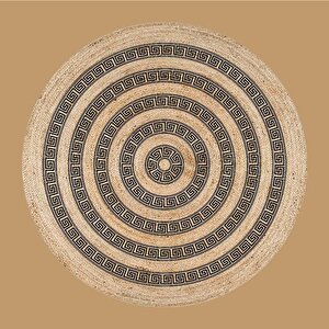 Lumaca Yuvarlak Kilim Naturel-kahve (120x120 Cm) Naturel