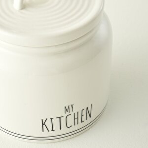 My Kitchen Porselen Kavanoz Beyaz (500 Cc) Beyaz