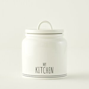 My Kitchen Porselen Kavanoz Beyaz (900 Cc) Beyaz