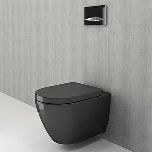 Venezia Asma Klozet Rimless Kanalsız, Parlak Siyah Kapak Hariç 1295-005-0128