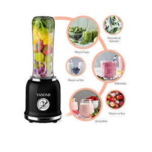 Bl019 Retro Smoothie Blender Siyah (yasomi Türkiye Garantili)