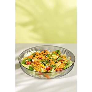 Füme Esnek Kırılmaz Plastik Meyve Sebze Salata Sunum Geniş Çanak Kasesi Mit1225