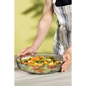 Mithra Life Füme Esnek Kırılmaz Plastik Meyve Sebze Salata Sunum Geniş Çanak Kasesi Mit1225