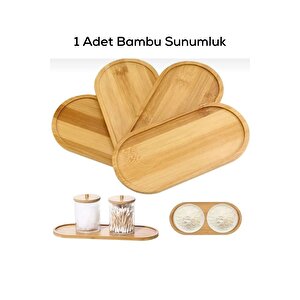 Bambu Oval Sunum Servis Tepsisi Tabağı Yağdanlık Sabunluk Altlığı Mit1223