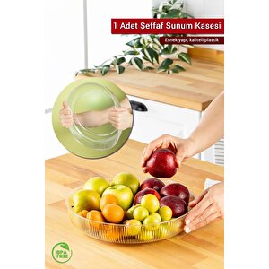 Şeffaf Esnek Kırılmaz Plastik Meyve Sebze Salata Sunum Geniş Çanak Kasesi Mit1224