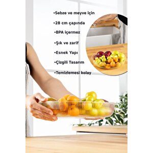 Şeffaf Esnek Kırılmaz Plastik Meyve Sebze Salata Sunum Geniş Çanak Kasesi Mit1224