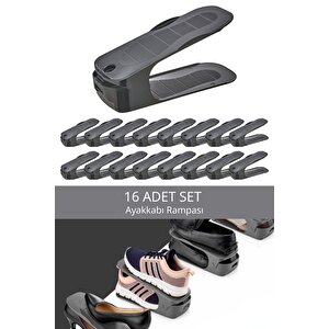 16 Adet Ayarlanabilir Ayakkabı Rampası Düzenleyici Dolap İçi Organizer Mit1228