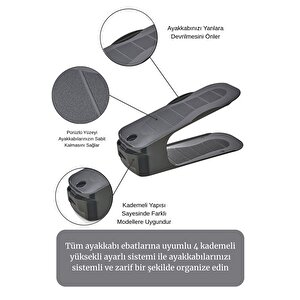 16 Adet Ayarlanabilir Ayakkabı Rampası Düzenleyici Dolap İçi Organizer Mit1228