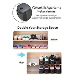 Mithra Life 16 Adet Ayarlanabilir Ayakkabı Rampası Düzenleyici Dolap İçi Organizer Mit1228