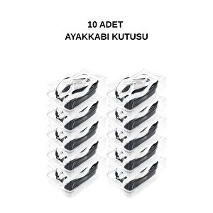 Mithra Life 10 Adet Şeffaf Erkek Kadın Ayakkabı Saklama Kutusu Mit1231