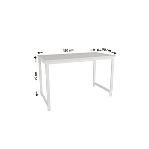 Siyah/beyaz Renk Oyuncu Masası 60x120 Cm, Bilgisayar Masası, Gamer Masası, Gaming Masa, Metal Ayaklı