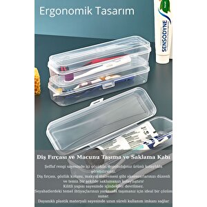 Mithra Life Kalemlik Diş Fırçası Makyaj Seyahat Şeffaf Plastik Saklama Kutusu Mit1237