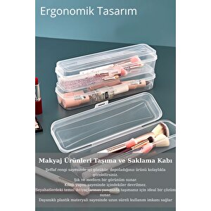 Mithra Life Kalemlik Diş Fırçası Makyaj Seyahat Şeffaf Plastik Saklama Kutusu Mit1237