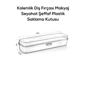Mithra Life Kalemlik Diş Fırçası Makyaj Seyahat Şeffaf Plastik Saklama Kutusu Mit1237
