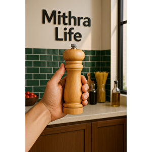 2 Li Orta Boy Bambu Gövdeli Ahşap Tuz Ve Karabiber Değirmeni Öğütücü Mit1248