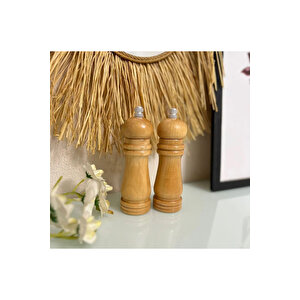 Mithra Life 2 Li Orta Boy Bambu Gövdeli Ahşap Tuz Ve Karabiber Değirmeni Öğütücü Mit1248