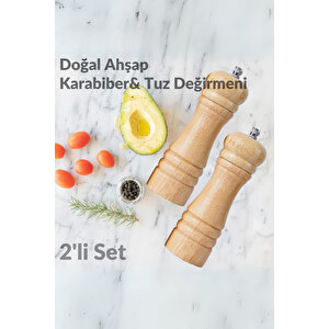 Mithra Life 2 Li Büyük Boy Bambu Gövdeli Ahşap Tuz Ve Karabiber Değirmeni Öğütücü Mit1249