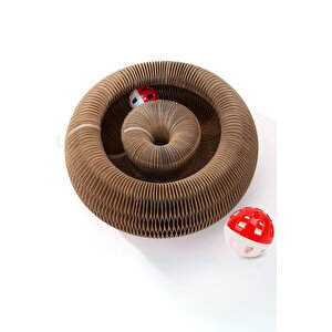 Akordiyon Kedi Tırmalama Oyuncağı Panosu Çıngıraklı Top Ve Kedi Nanesi Hediyeli Mit1250