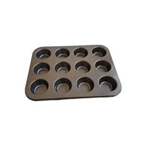 12'li Kek Kalıbı Yanmaz Yapışmaz Muffin Cupcake Kalıbı Kek Kalıbı