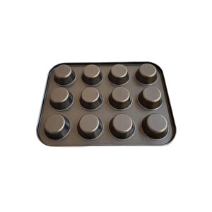 12'li Kek Kalıbı Yanmaz Yapışmaz Muffin Cupcake Kalıbı Kek Kalıbı