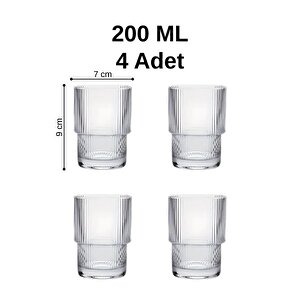 4 Adet 200 Ml Origami Stil Isıya Dayanıklı Su Meşrubat Kahve Cam Bardak Mit1198