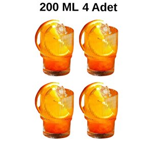 Mithra Life 4 Adet 200 Ml Origami Stil Isıya Dayanıklı Su Meşrubat Kahve Cam Bardak Mit1198