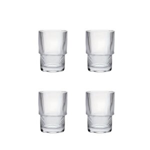 Mithra Life 4 Adet 200 Ml Origami Stil Isıya Dayanıklı Su Meşrubat Kahve Cam Bardak Mit1198