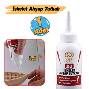 İskelet Ahşap Tutkalı Hazır 150 Gram Şeffaf D3 Tahta Mdf Sunta Kumaş Kağıt Diy Uygulama Yapıştırıcı