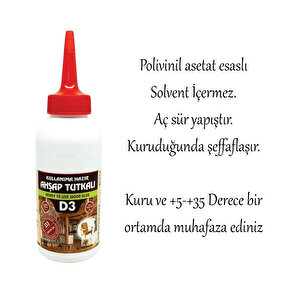Ahşap Tutkalı Hazır 150 Gram Şeffaf D3 Mobilya Mdf Sunta Kumaş Kağıt Diy Uygulamalarında Yapıştırıcı
