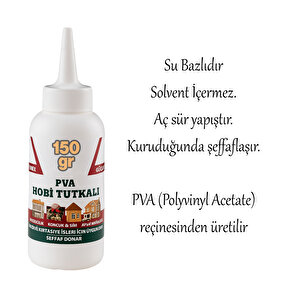 Hobi Tutkalı Hazır Pva 150 Gram Şeffaf Ahşap Karton Kumaş Kağıt Diy Uygulama Maket Yapım Yapıştırıcı