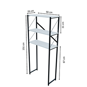 Steel Desing Çamaşır Makinesi Üstü Banyo Rafı – 3 Katlı Metal Gövdeli Düzenleyici, Depolama Ve Çok Amaçlı Dolap