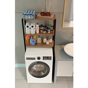 Steel Desing Çamaşır Makinesi Üstü Banyo Rafı – 3 Katlı Metal Gövdeli Düzenleyici, Depolama Ve Çok Amaçlı Dolap
