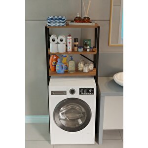 Steel Desing Çamaşır Makinesi Üstü Banyo Rafı – 3 Katlı Metal Gövdeli Düzenleyici, Depolama Ve Çok Amaçlı Dolap