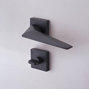 1 Takım Wc Siyah Kapı Kolu Kare Rozetli Ev Kapı Kolları Kilitlenebilir Sağ Sola Uygun