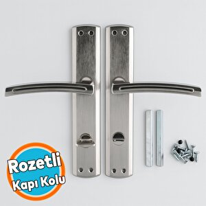 Wc Banyo Aynalı Kapı Kolu Nikel İnox Sağa Sola Uygun İç Dış Wc Kapısı Kilitlenebilir 1 Takım