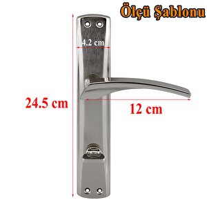 Kapı Kolu Wc Banyo Nikel İnox Aynalı Sağa Sola Uygun İç Dış Wc Kapısı Kilitlenebilir 1 Takım