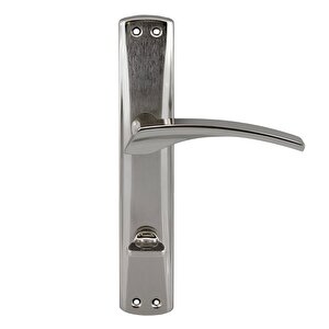 Kapı Kolu Wc Banyo Nikel İnox Aynalı Sağa Sola Uygun İç Dış Wc Kapısı Kilitlenebilir 1 Takım