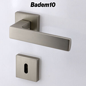 Oda Kapı Kolu Kare Rozetli İnox Sağa Sola Uygun İç Dış Ev Oda Kapısı Kilitlenebilir 1 Takım