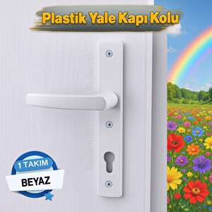 1 Takım Pvc Kapı Kolu Beyaz Balkon Banyo Tuvalet Wc Plastik Kulp Kilitsiz Kol