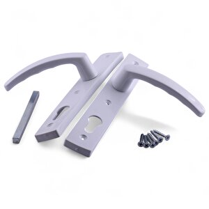 1 Takım Pvc Kapı Kolu Beyaz Balkon Banyo Tuvalet Wc Plastik Kulp Kilitsiz Kol