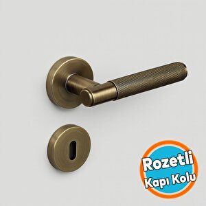 Wc Banyo Tipi Kapı Kolu Rozetli Antik Füme Sağ Sol Uygun Modern İç Kapı Kilitli 1 Takım