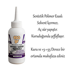 Duvar Kağıdı Yapıştırıcısı Hazır (150 Gr) Şeffaf Sıvı Tutkal Vinil Bordür Tekstil Kağıtları Yapıştır