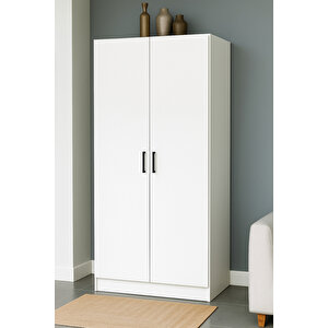 Mdf 2 Kapaklı Yüklük Dolap | 180×90×50 Cm | Beyaz – Çok Amaçlı Gardrop
