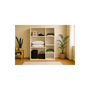 %100 Mdf 3 Kapaklı Yüklük Dolap | 180x135x50 Cm | Beyaz – Modern Çok Amaçlı Gardrop