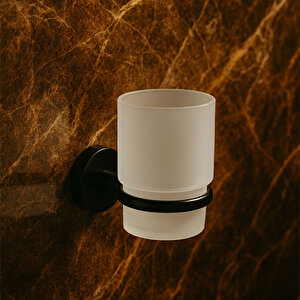 Diş Fırçalık Plastik Hazneli Banyo Wc Duvara Monte Vidalı Dübel Dahil Siyah Tekli Aksesuar