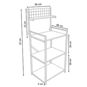 4 Katlı Banyo Rafı,metal Çerçeveli Ahşap Raflı Çok Amaçlı Organizer,temizlik Malzemesi Düzenleyici